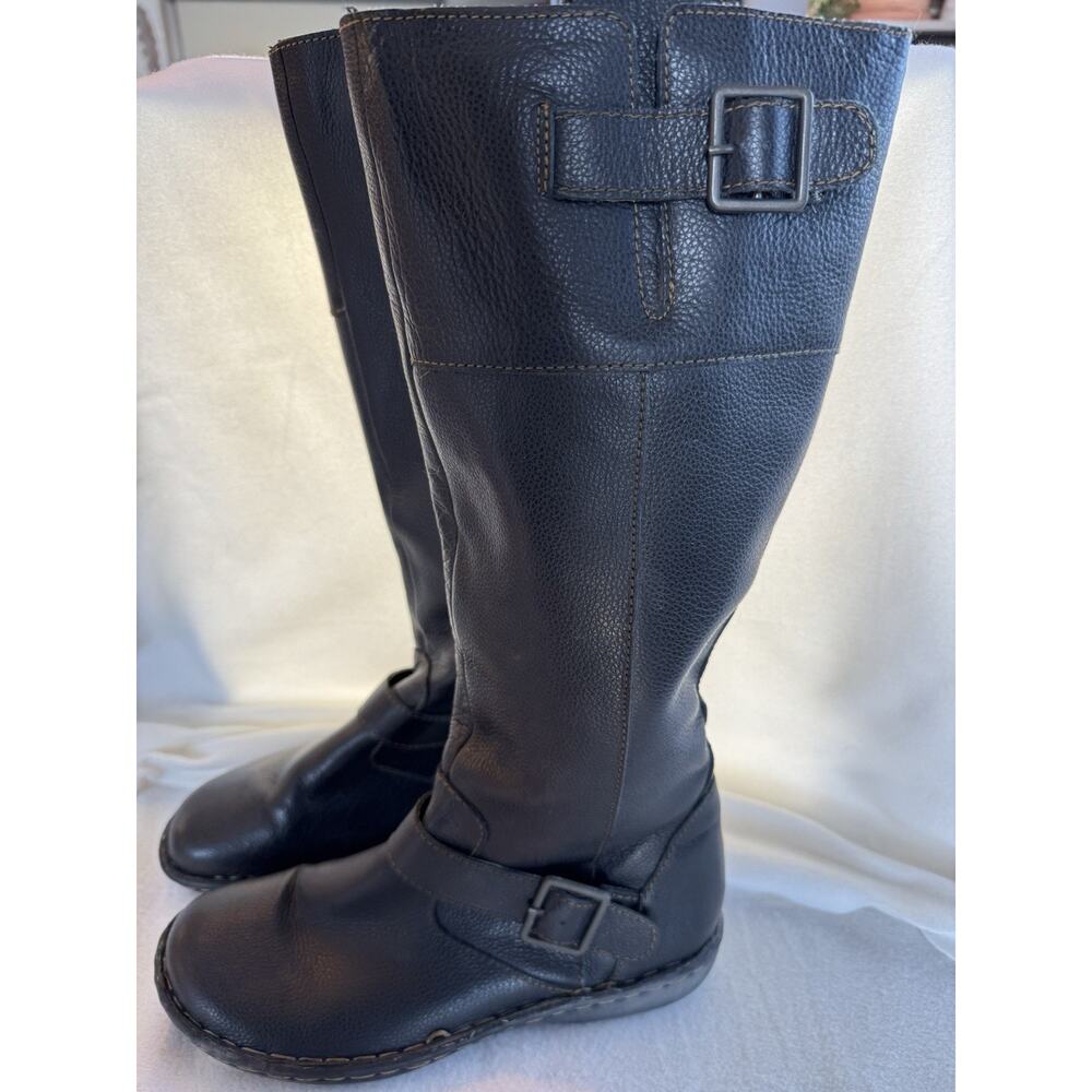 CABELAS Pebbled Leather Tall Knee Riding Boot Black Sz 8.0 - Picture 2 of 10